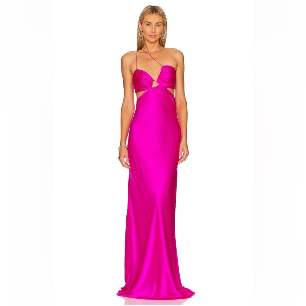 Assymeyrical pink backless gown! Stunning! Stunning! Stunning!